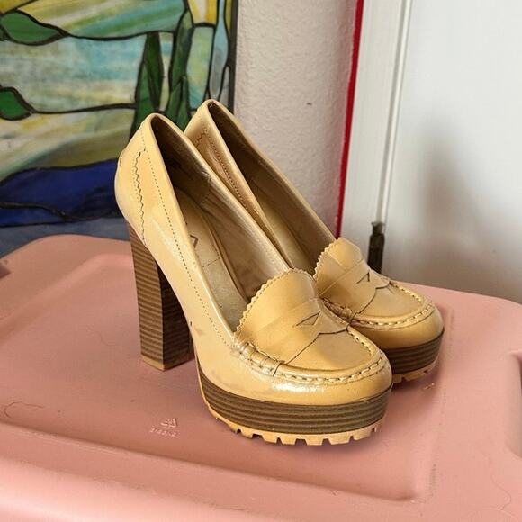 MIA platform beige loafer style heels - Picture 1 of 5
